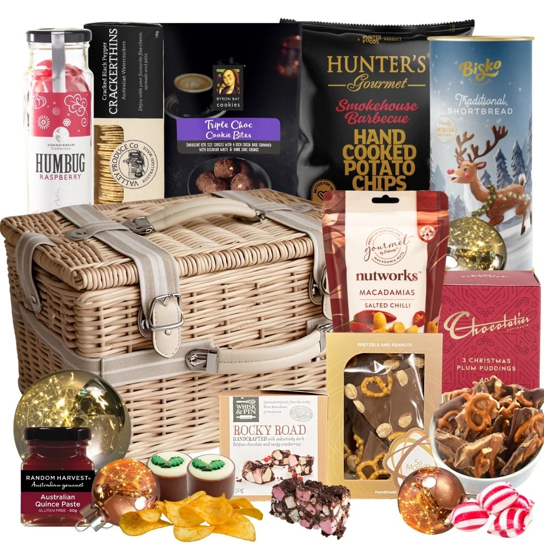 Gift Basket Australia Christmas Gourmet Indulgence Picnic Basket