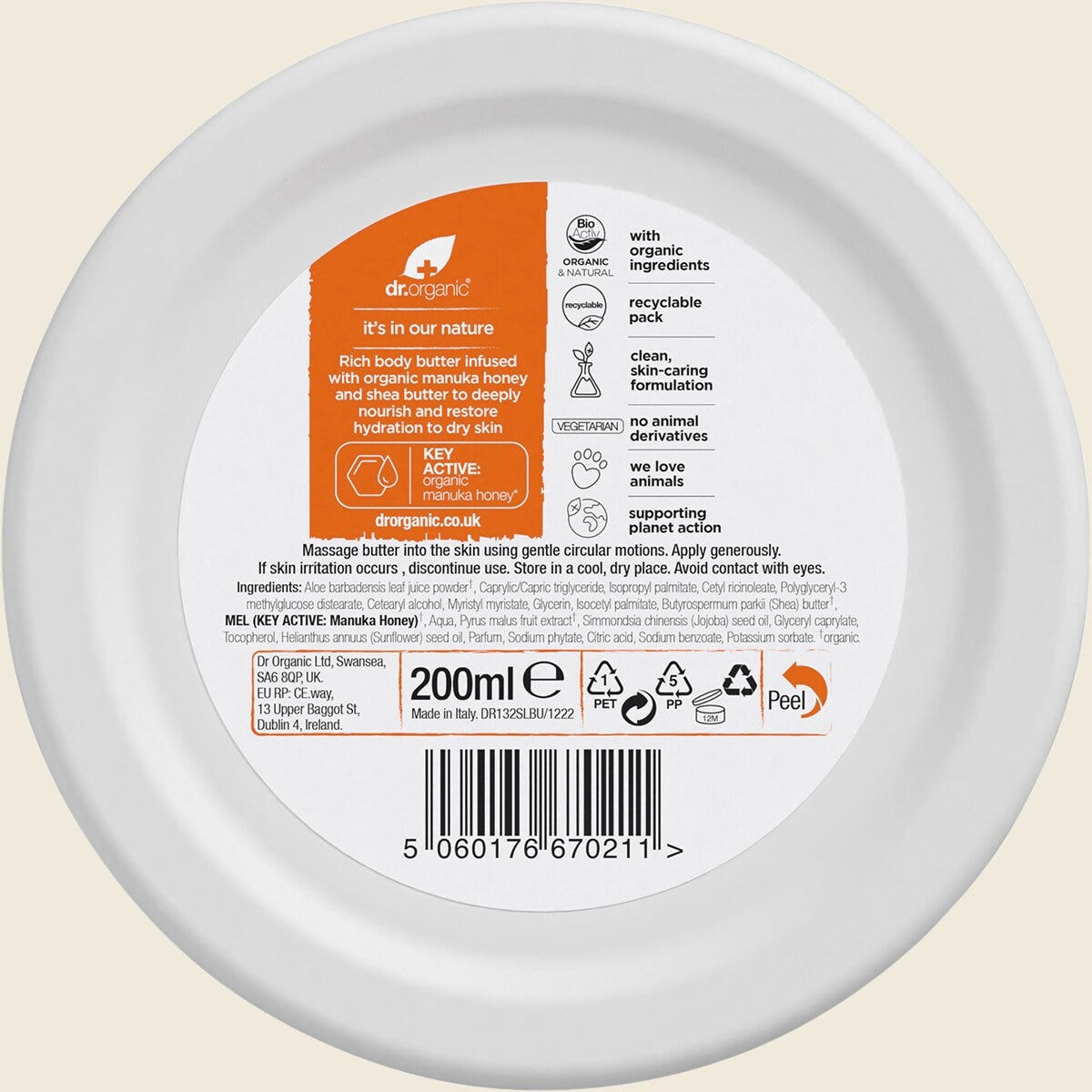DR. ORGANIC Body Butter Manuka Honey 200ml