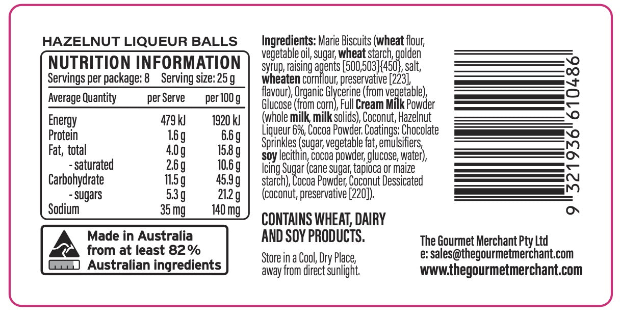 Hazelnut Liqueur Balls