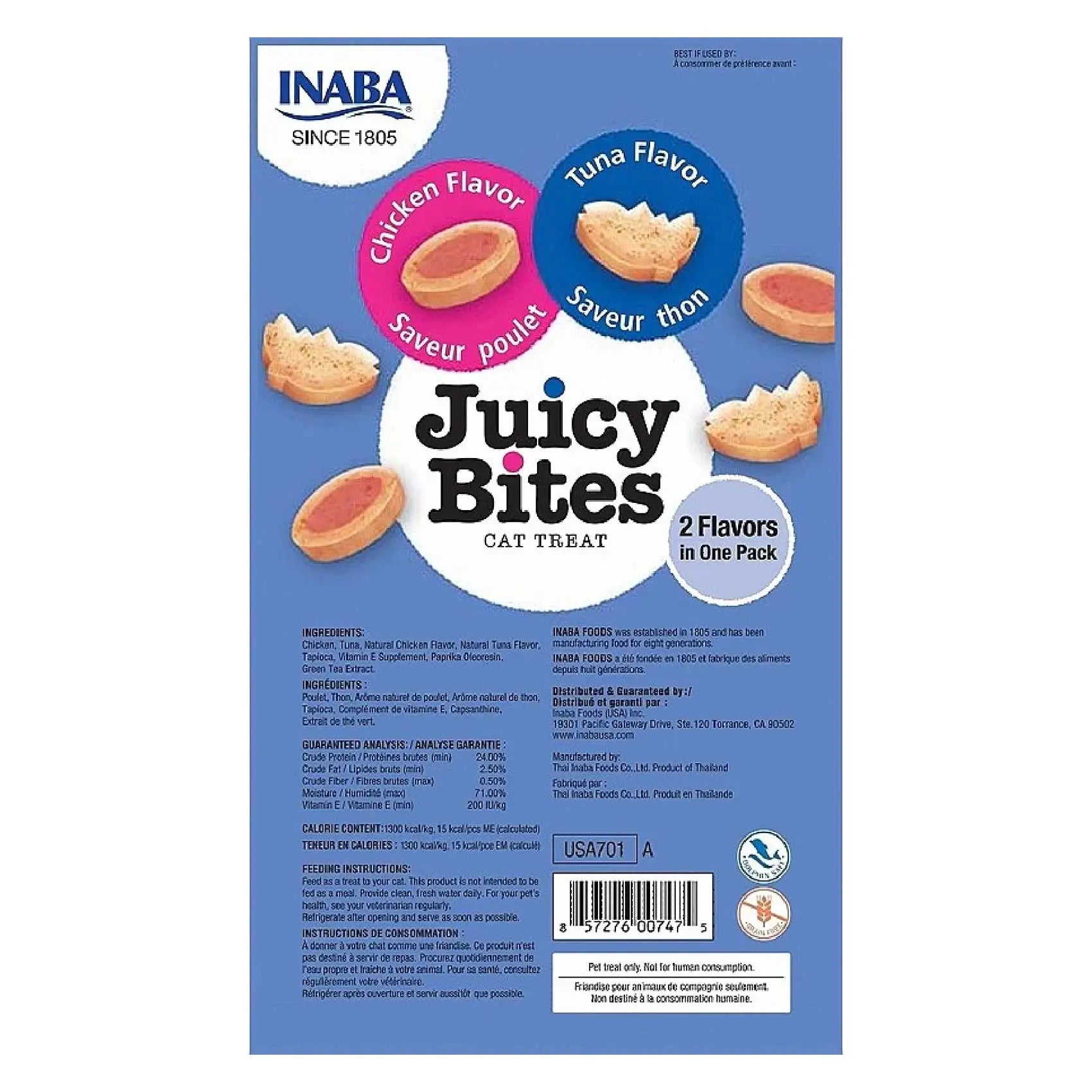 INABA CAT JUICY BITES TUNA & CHICKEN 34G 6PK (OM6)