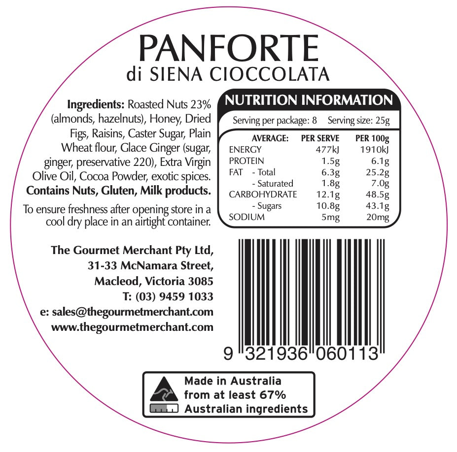 Traditional and Chocolate Panforte Di Siena