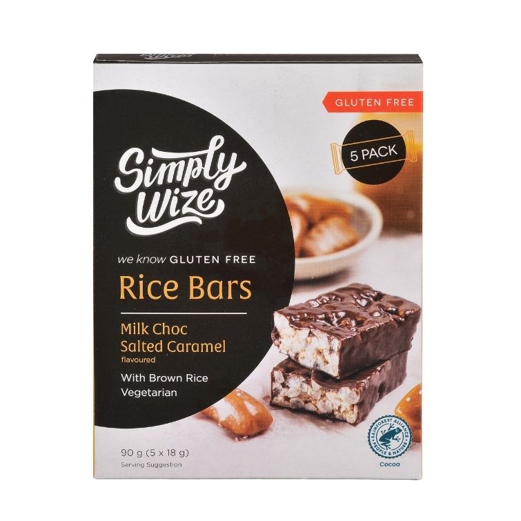 Simply Wize Rice Bars – Choc Salted Caramel 90g