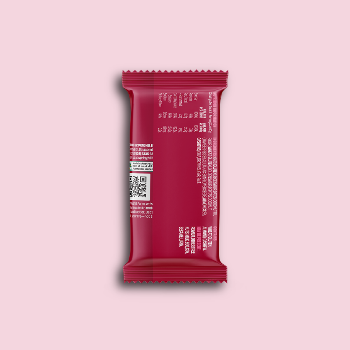 Springhill Farm Cranberry and Almond Slice 60g