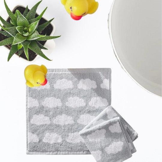 Emotion & Kids Grey Cloud Muslin Face Washers 2pk