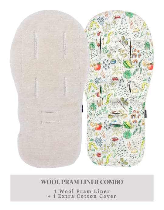 Wool Pram Liner Combo - Marmalade Lion