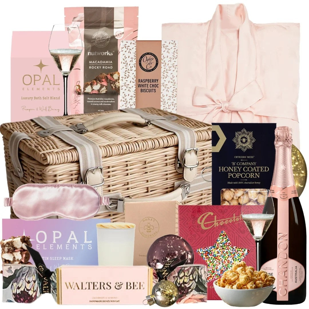 Gift Basket Australia Chandon Rosé Luxe Christmas Pamper Basket