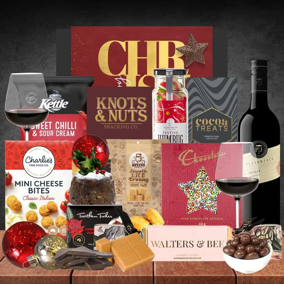 Gift Hampers Melbourne Christmas Pudding & Melbourne Wine Hamper