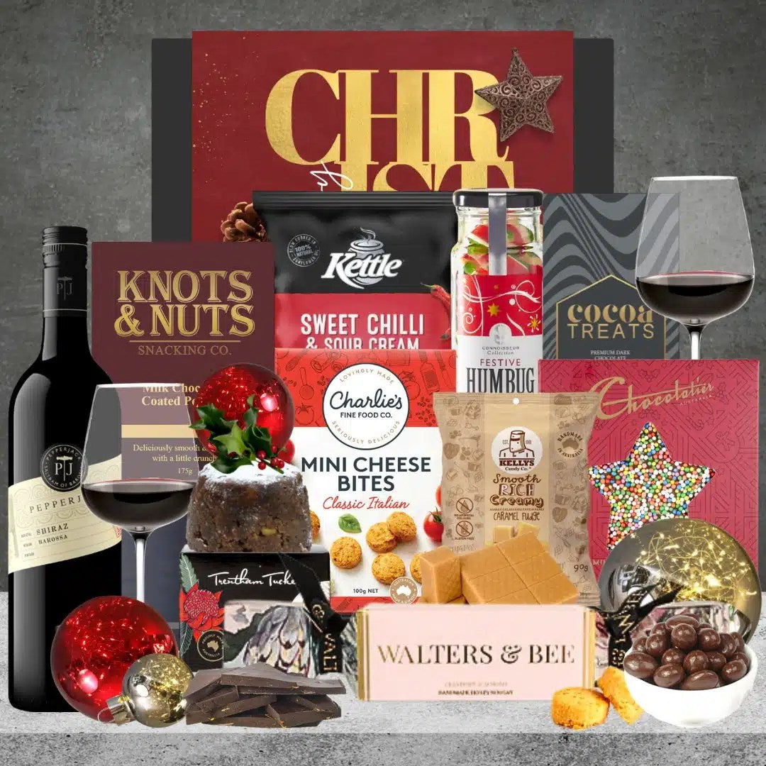 Hampers Galore Christmas Pudding & Wine Hamper