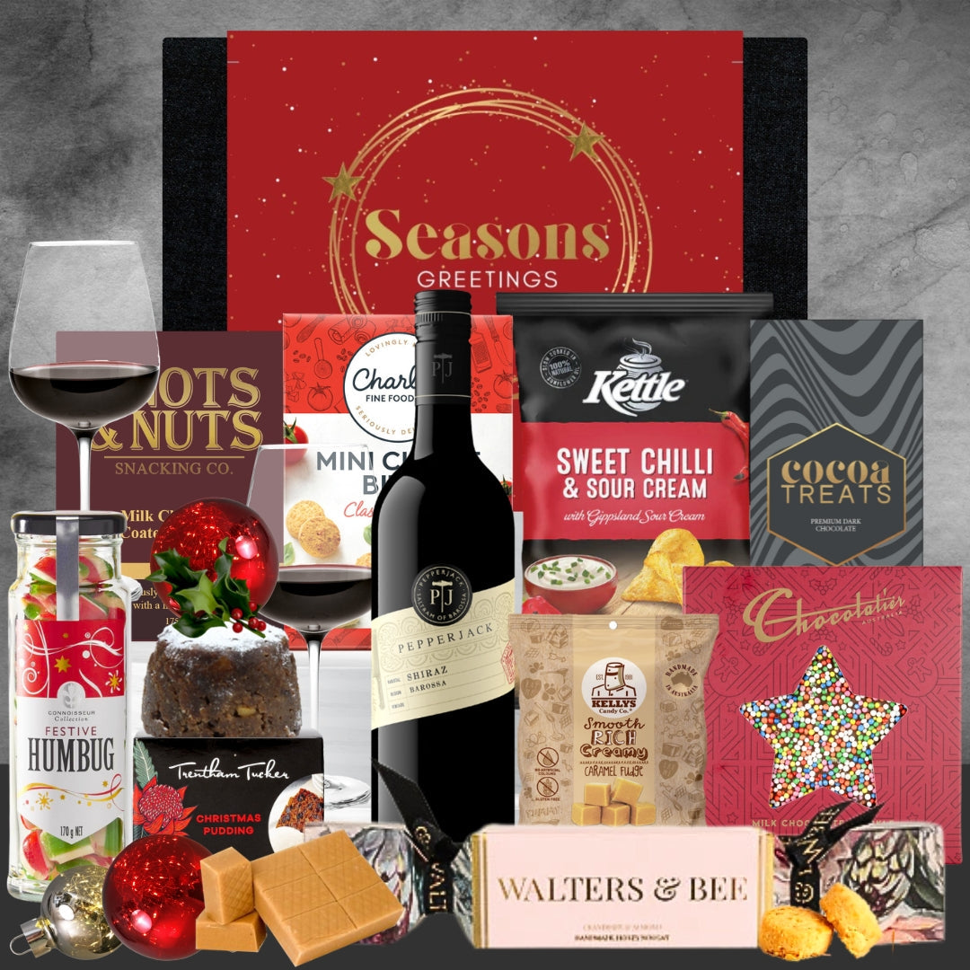 Tastebuds Christmas Red Wine & Pudding Hamper