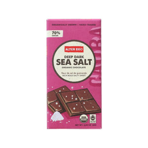 Alter Eco Organic Chocolate Deep Dark Sea Salt 80g