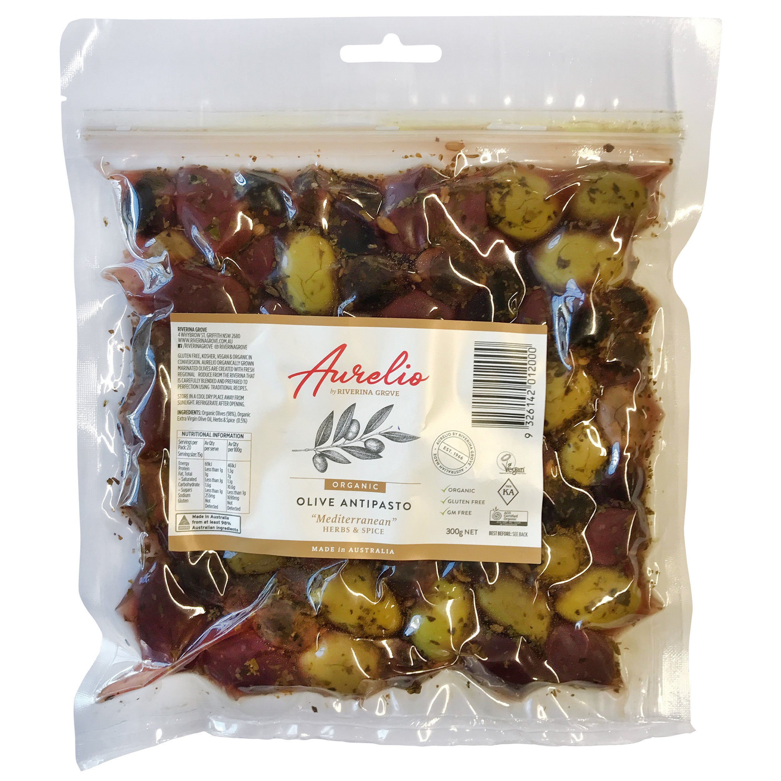 Aurelio Mediterranean Olives 325g