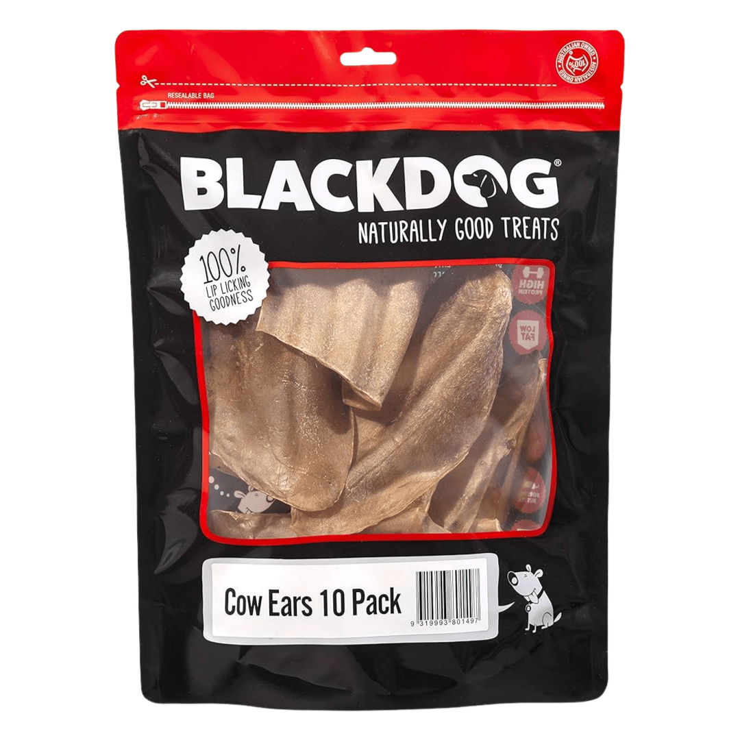 Black Dog Cow Ears Dog Treats 10pk