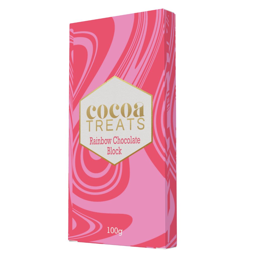 COCOA TREATS BELGIAN MILK CHOCOLATE RAINBOW 100G