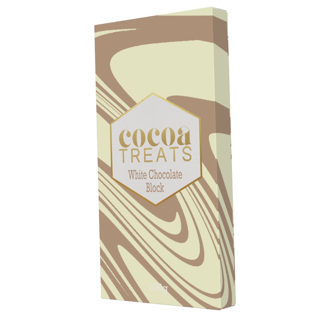 COCOA TREATS BELGIAN WHITE CHOCOLATE 100G