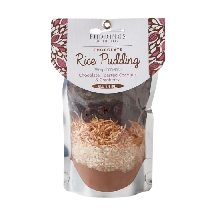 Chocolate Toasted Coconut and Cranberry Rice Pudding Mix