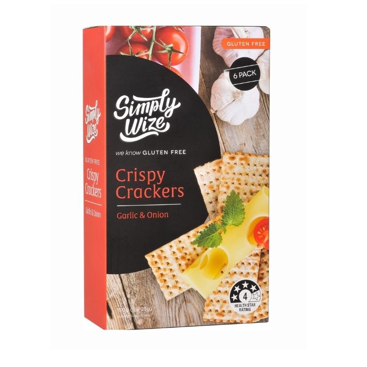 Simply Wize Crispy Crackers – Garlic & Onions 150g