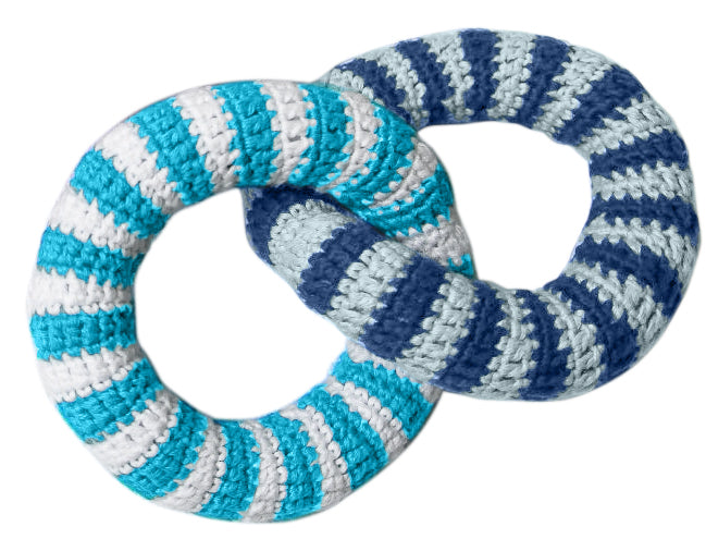 Emotion & Kids Blue & Navy Crochet Rattle Rings