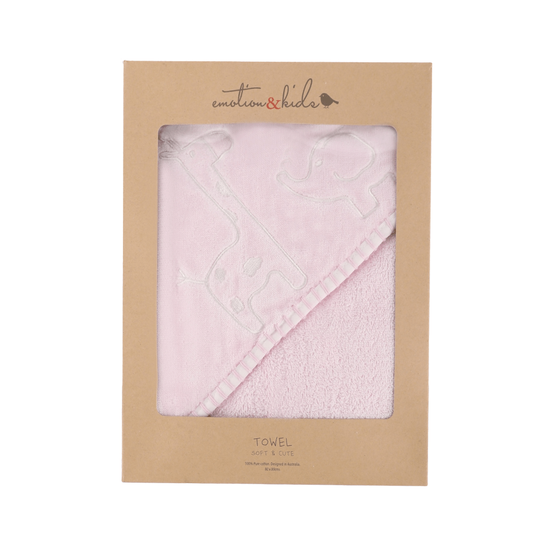 Emotion & Kids Pink Safari Hooded Towel