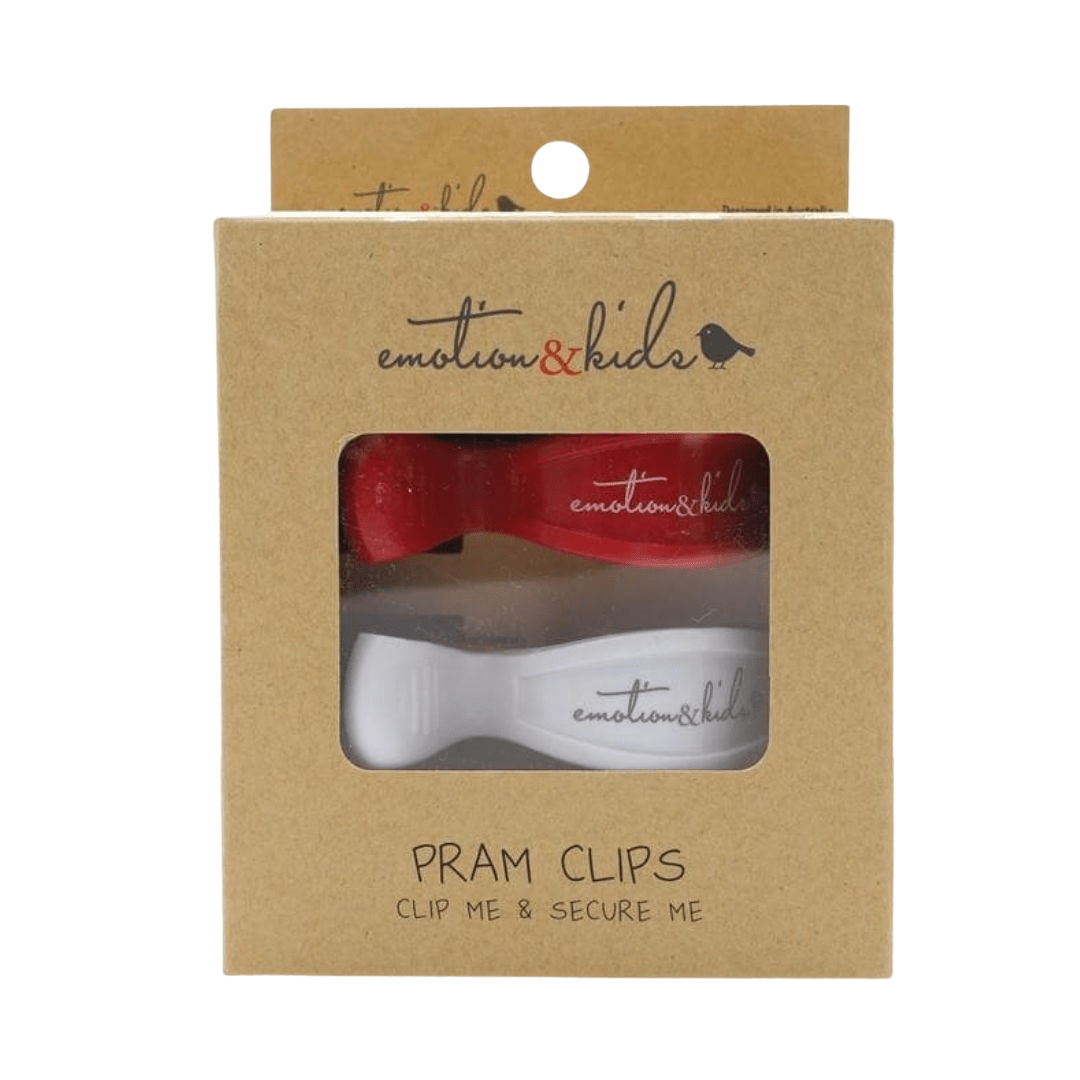 Emotion & Kids Red & White Pram Clips
