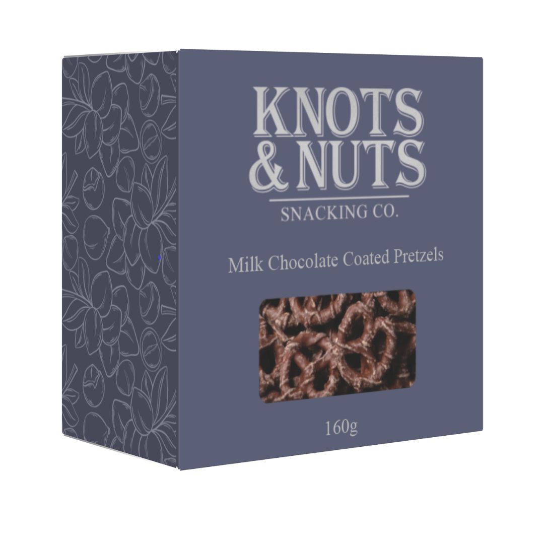 KNOTS & NUTS CHOCOLATE COATED PRETZELS 160G