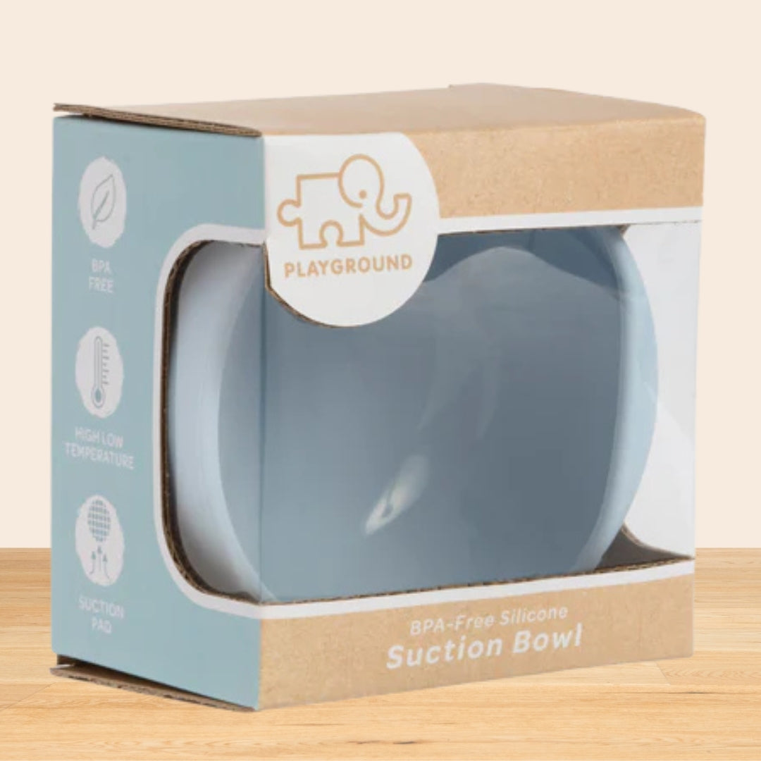 Living Textiles Silicone Bowl in Dusty Blue