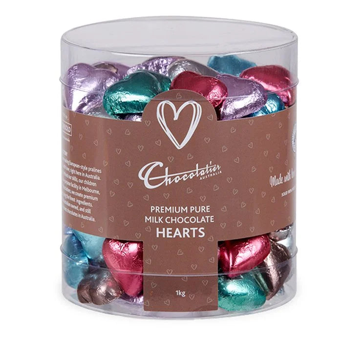 Chocolatier Milk Chocolate Hearts - Assorted 1kg