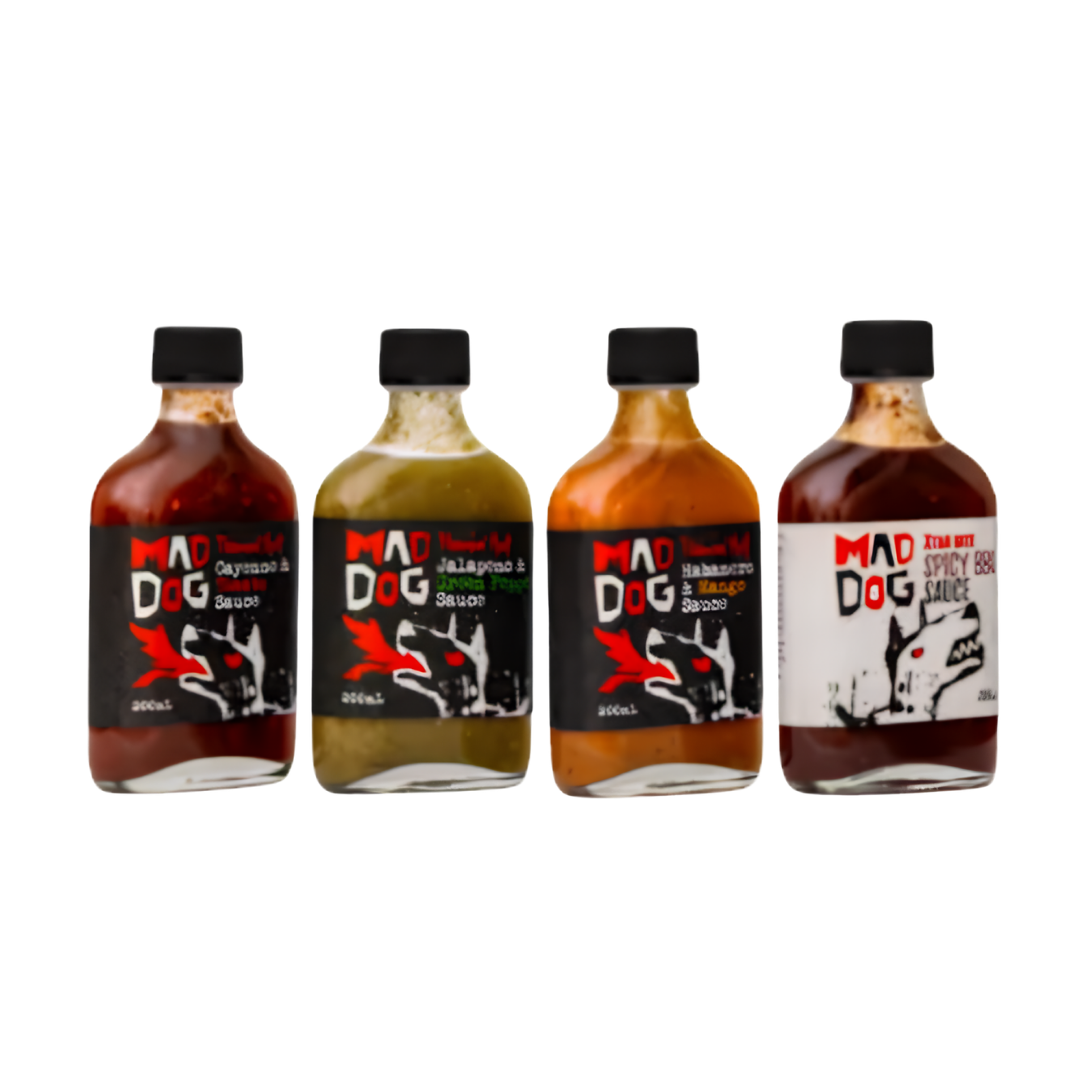 Mad Dog Hot Sauces 200ml x 4