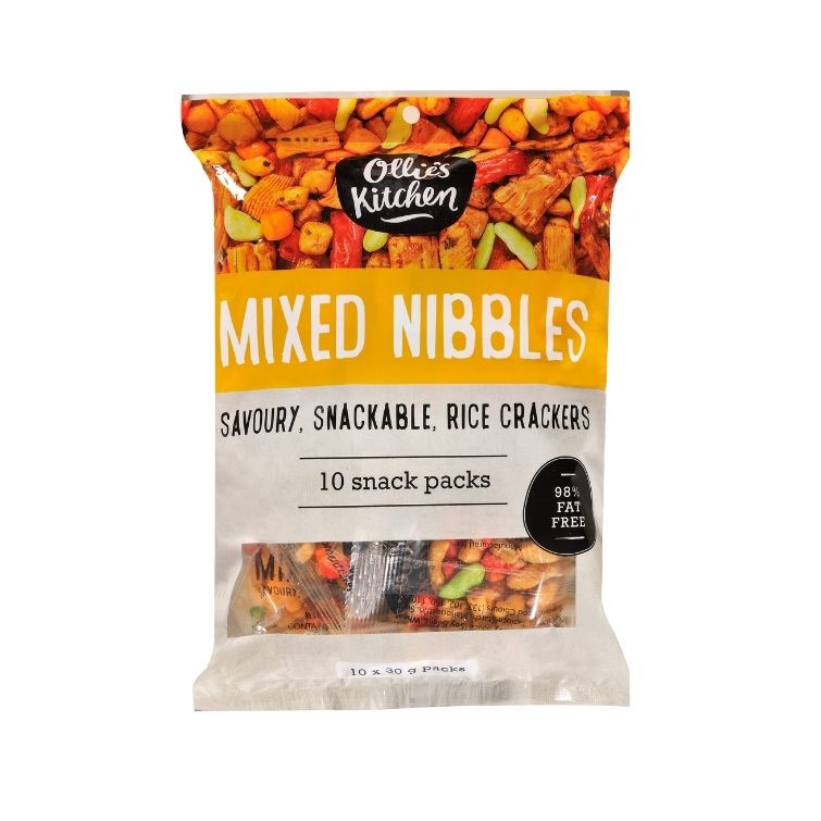 Ollies Kitchen Mixed Nibbles Rice Crackers Multi Packs 10’s 300g