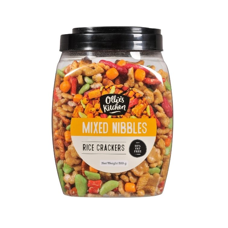 Ollies Kitchen Mixed Nibbles Rice Crackers Value Jar 250g