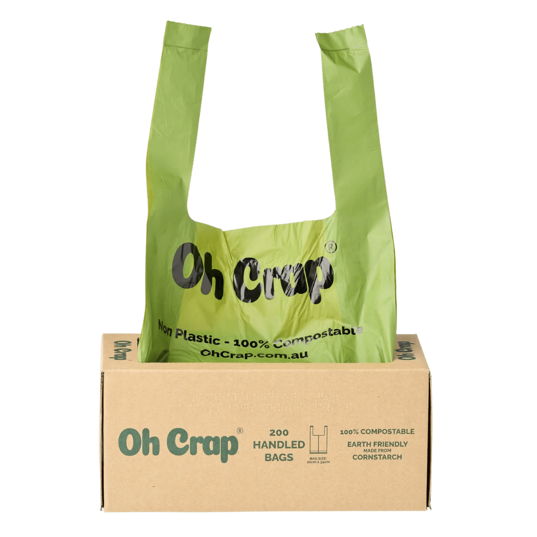 Oh Crap Compostable Handled Dog Poop Bags - 200 Bags