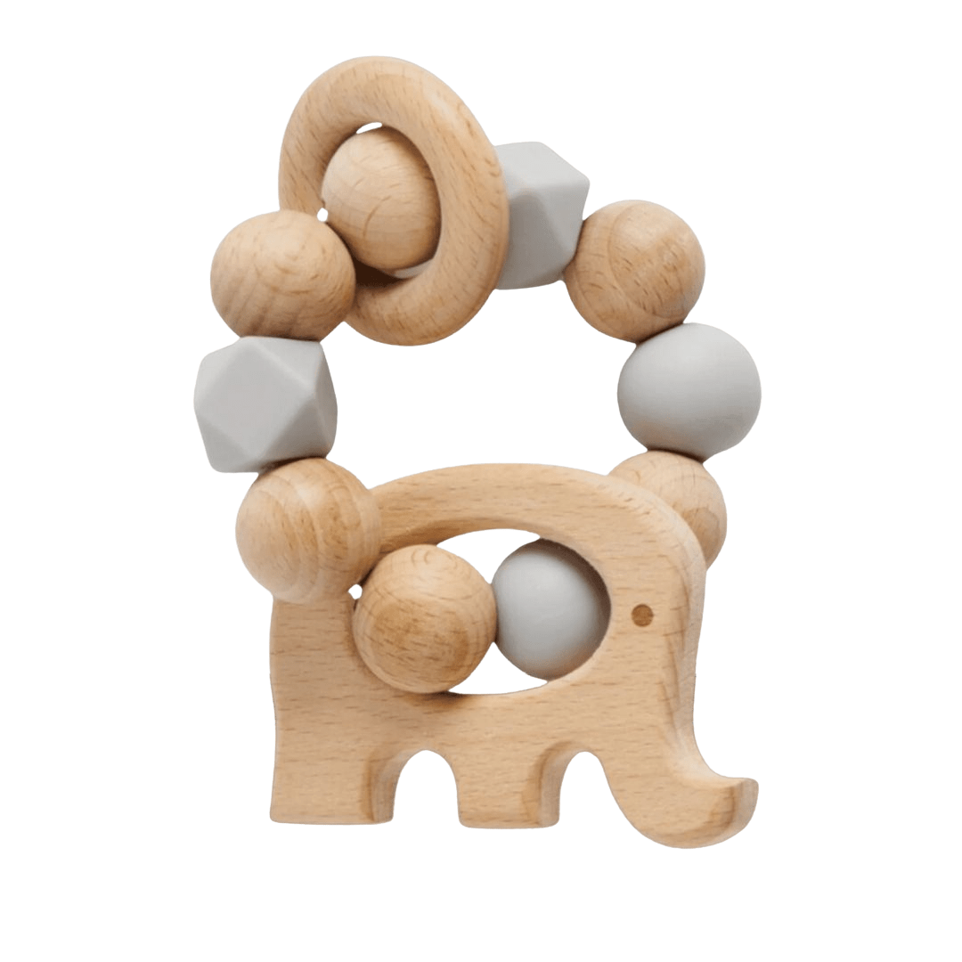 Pure Baby Grey Elephant Teething Ring