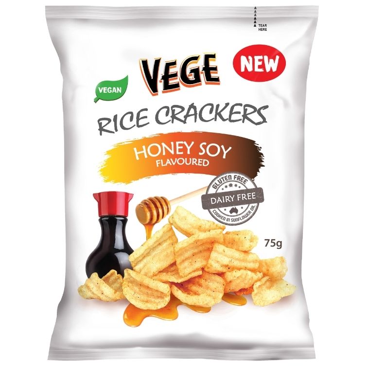 Vege Rice Crackers Honey & Soy 75g