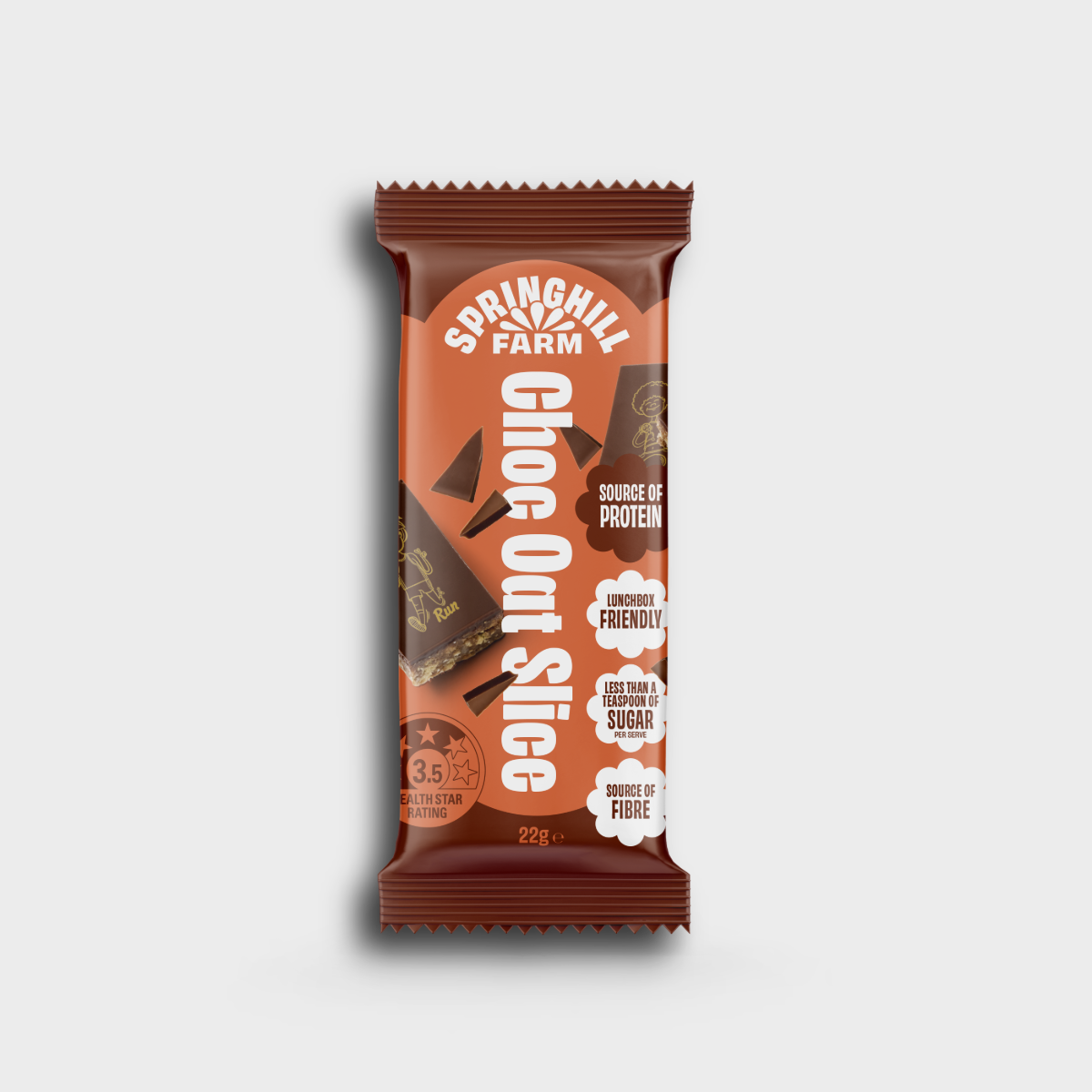 Springhill Farm Choc Oat Lunchbox Slice Bar 5 Pack