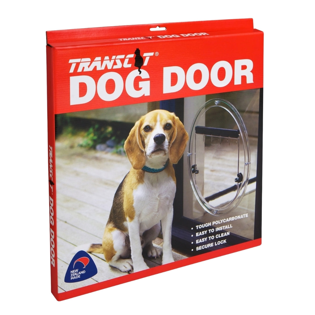 Transcat Dog Door Large 4-Way Locking Clear 285mm Flap Width