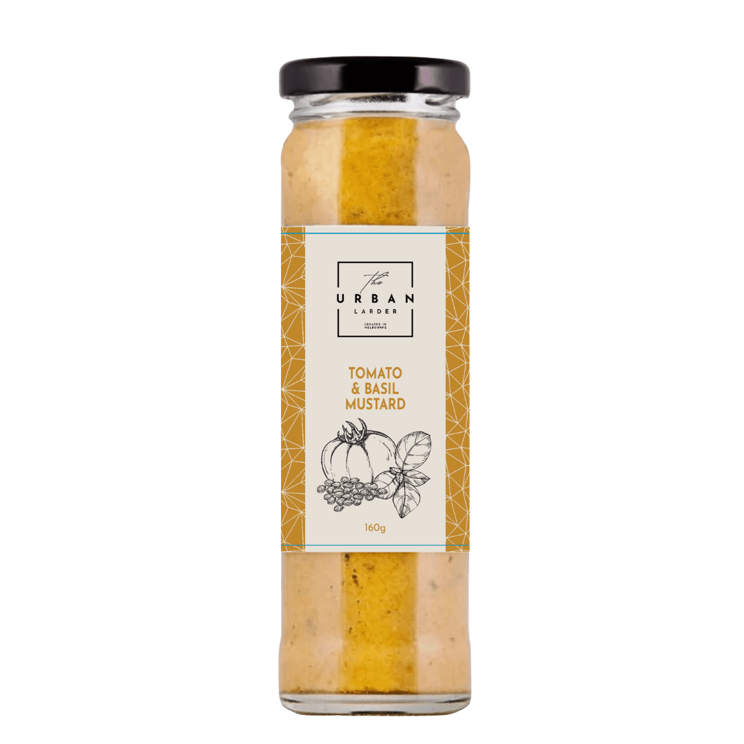 URBAN LARDER TOMATO & BASIL MUSTARD 160G