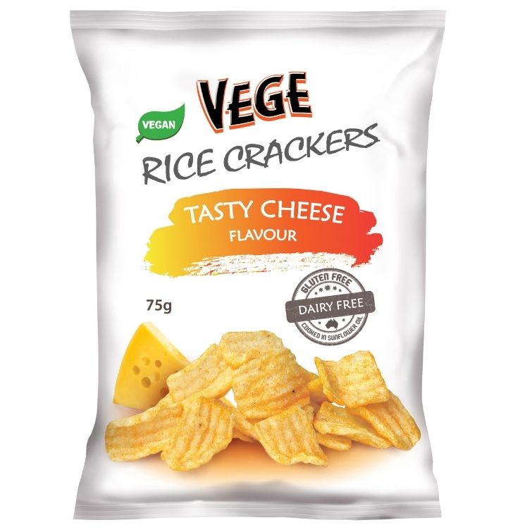 Vege Rice Crackers Tasty Cheese 75g