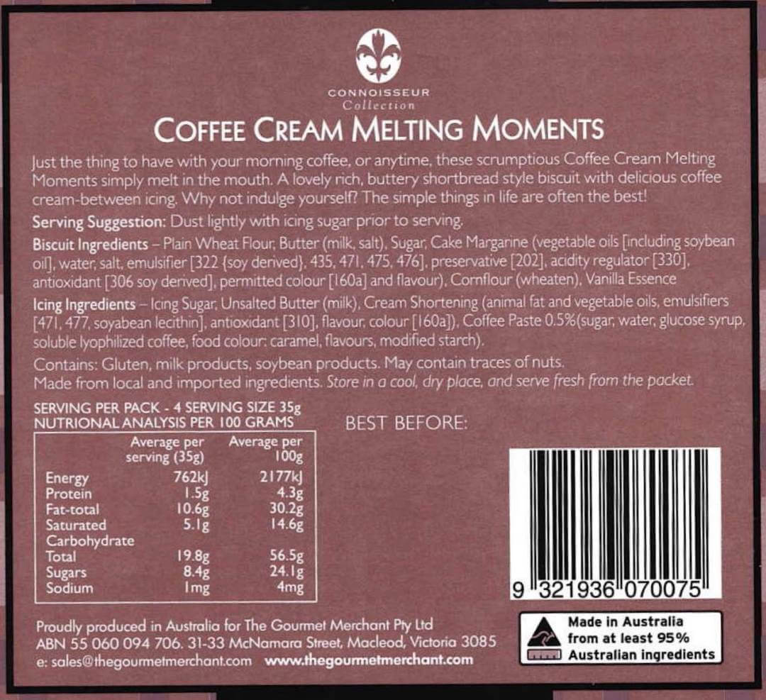 Coffee Creme Melting Moments