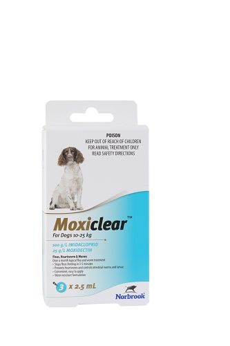 MOXICLEAR FOR DOGS 10-25KG 3 PACK
