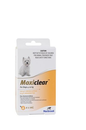 MOXICLEAR FOR DOGS 4-10KG 6 PACK