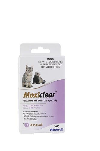 MOXICLEAR FOR KITTENS AND SMALL CATS UP TO 4KG 3 PACK