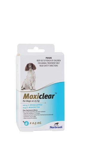MOXICLEAR FOR DOGS 10-25KG 6 PACK