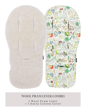 Wool Pram Liner Combo - Marmalade Lion