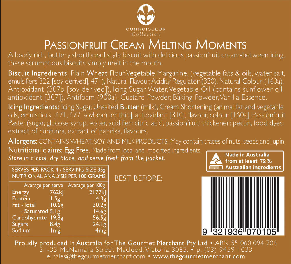 Passionfruit Creme Melting Moments